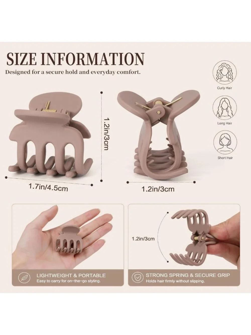 12Pcs Small Silicone Hair Clips for Women | Flexible Claw Clips for Short Hair
